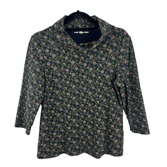 Seasalt Cornwall Floral Green Mockneck Top Womens Size 6 - Picture 1 of 8